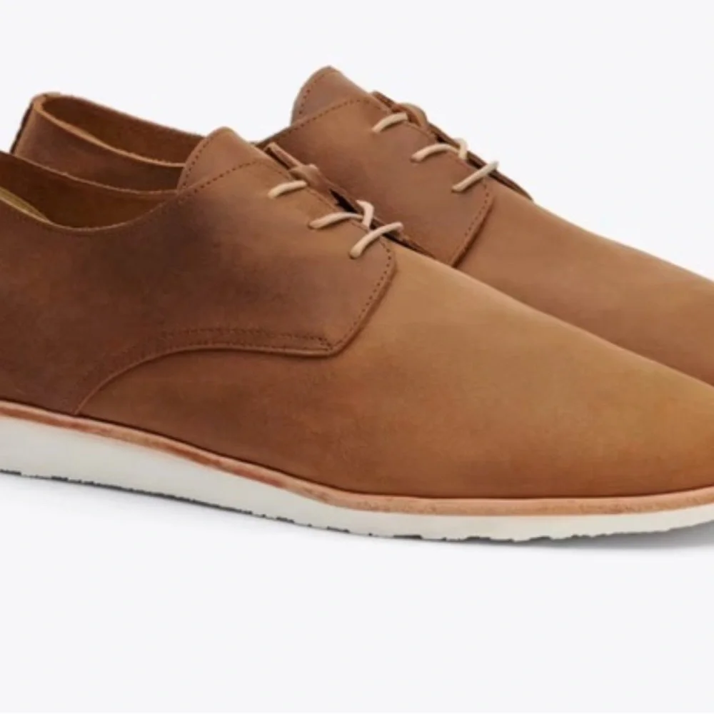 Nisolo Lightweight Flex Derby Tan Suede Shoes - Picture 3 of 3